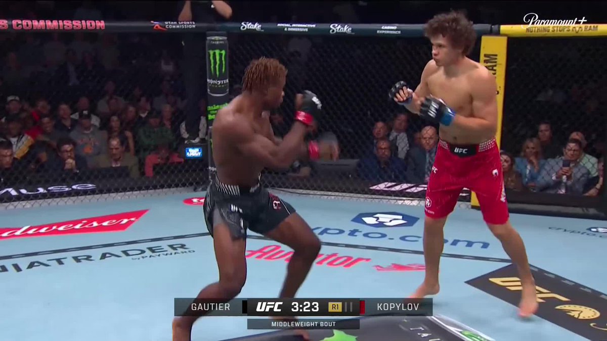 STUNNER IN SALT LAKE ROMAN KOPYLOV STOPS ATEBA GAUTIER!! 📺 #UFC332 on CBS & Paramount+