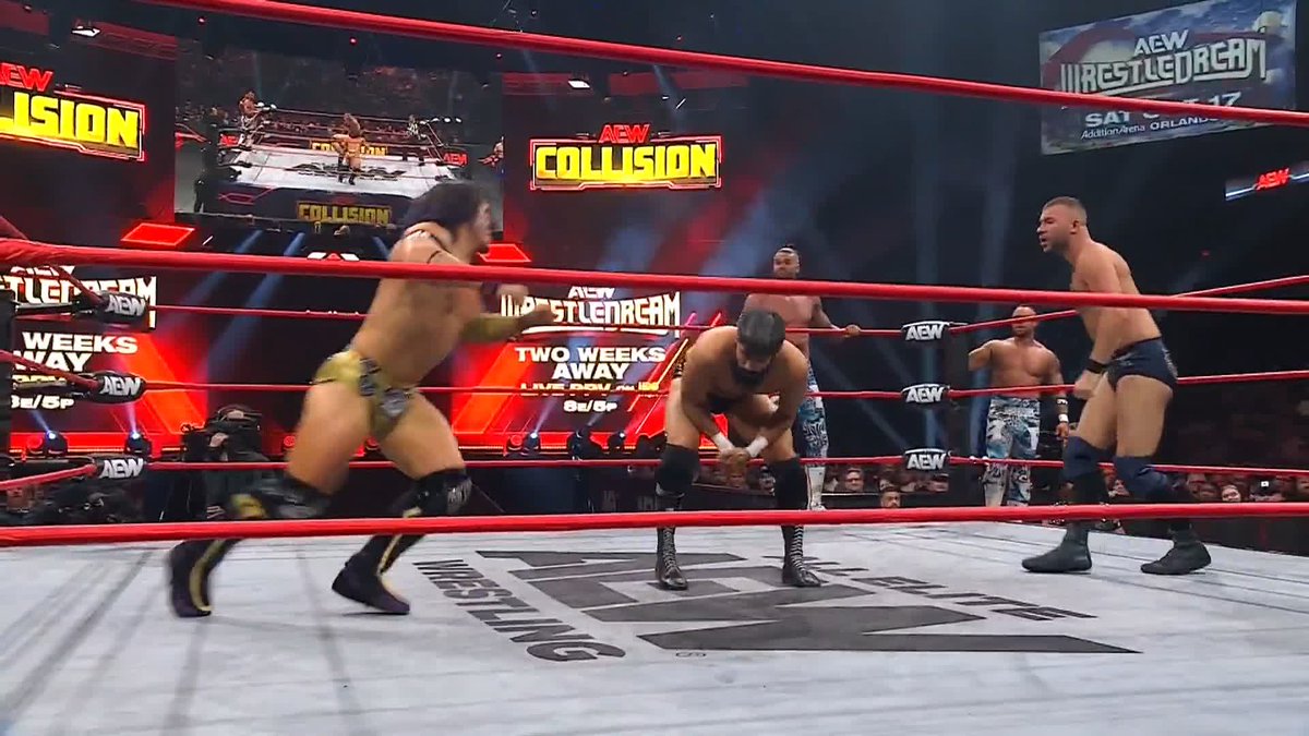 .@the_ace_Austin showing off his strength! Watch #AEWCollision LIVE COAST-TO-COAST on TNT &amp; HBO Max