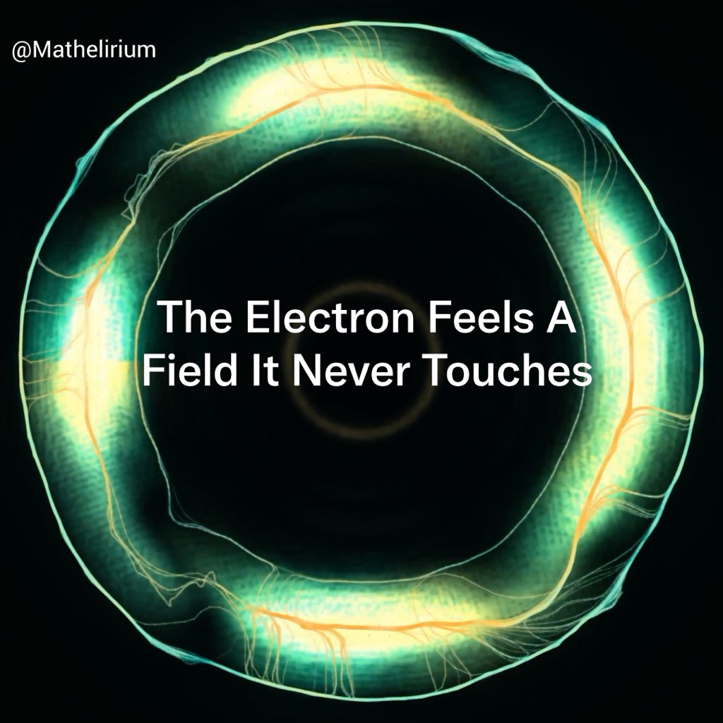 There is almost no magnetic field where the electron travels. Yet, the wavefunction still knows the flux is there. This is the Aharonov-Bohm effect. We numerically solved the time-dependent Schrödinger equation with the Aharonov-Bohm vector potential. From the evolving wavefunction, we calculated the probability density and the guage-corrected quantum probability current. Just for aesthetic beauty, we mark probability current as luminous flowing filaments/threads. Probability density is marked by the bright underlying coloured field/cloud.