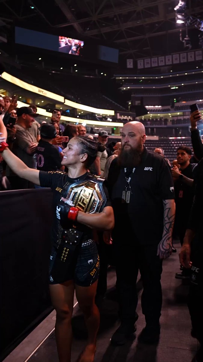 Grateful for every moment 🫶 @NataliaSilvaUFC is feeling all the emotions after a championship win at #UFC332!