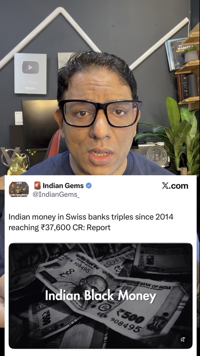Big Breaking News : Indian money in Swiss banks triples since 2014 reaching ₹37,600 CR. Here is my thoughts 👇👇