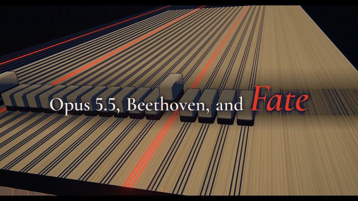 Opus 5.5, Beethoven, and Fate. Inspired by "I'm Upping My P(doom)", a five-minute classical music video, written as code and rendered frame by frame by Claude (Opus 5.5) in Claude Code. It draws on seven classical works. No image or video generation model was used anywhere in the film. The source code is open: