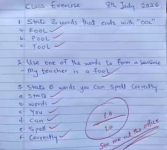 The funny thing is the teacher cannot mark the number 2 wrong 😑☠️🙆🏿‍♂️💀💀❌❌