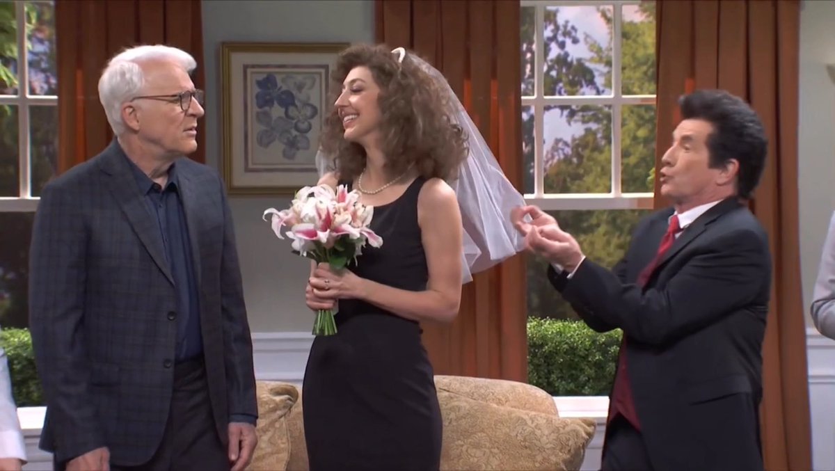 Nothing makes you question the institution of marriage quite like a fake Father of the Bride Part 8 sketch where the bride is on wedding number eight and dad is financially ruined. Steve Martin, Martin Short, and Diane Keaton back together is peak comfort viewing, but watching them try to scrape together another multi million dollar budget for a family wedding is too real.