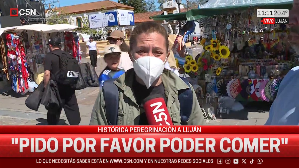 🗣️ "Yo era militante de este partido y ahora me arrepiento. Pido por favor poder comer" En el marco de la Peregrinación a Luján, el testimonio desgarrador de una fiel reflejó la dura realidad económica que atraviesan miles de familias en el país. 🎙️ Diego Pablo Fernández (C5N / URBANA PLAY) 📲 #C5N en vivo: