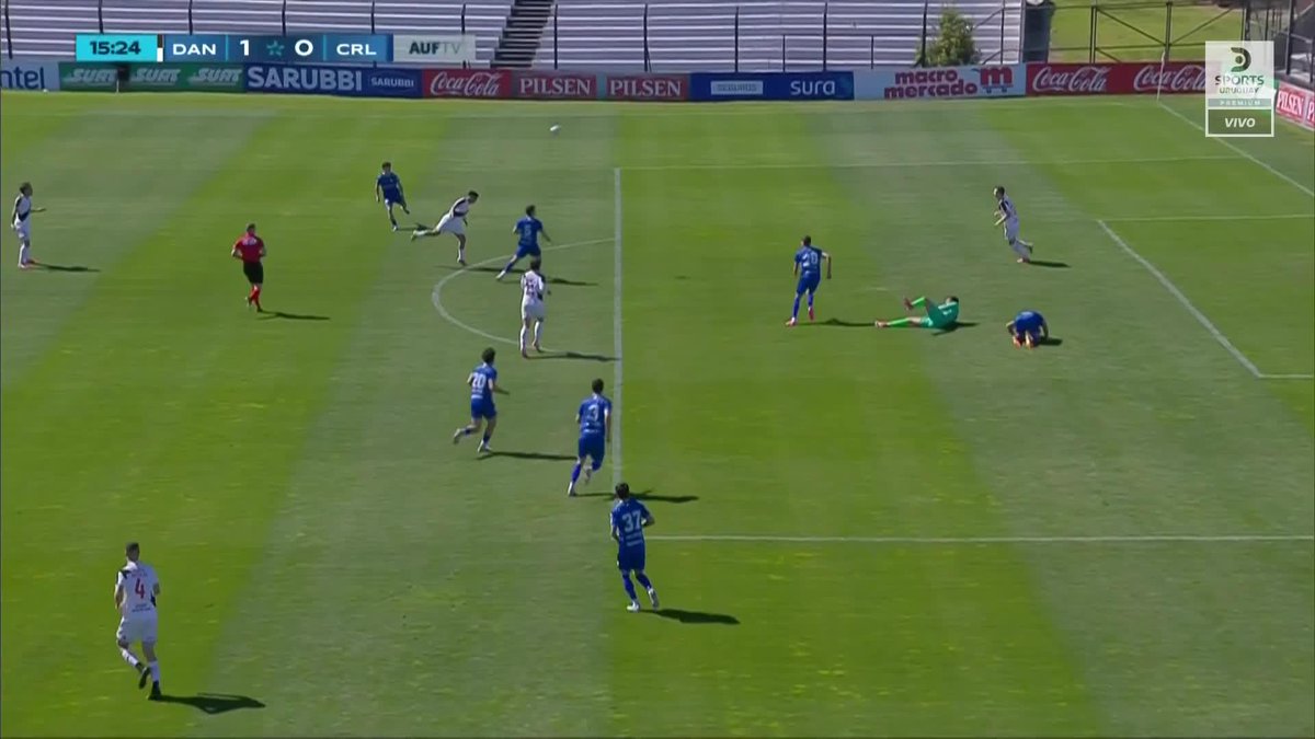 DANUBIO ABRIÓ EL MARCADOR A LOS 15' Cabezazo de Mateo Peralta, Pedro Gonzalez dejó el rebote y Nicolás Ramos terminó metiéndola en propia puerta tras un despeje fallido. #LigaUruguayaEnDSPORTS