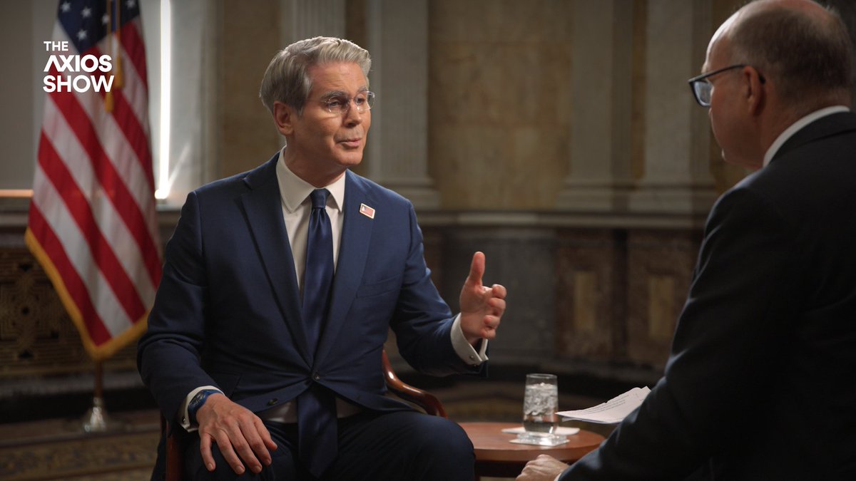 🔥 Treasury Secretary Scott Bessent tells Mike Allen on The Axios Show how he handles confrontation. “I would say that I stand my ground like Alexander Hamilton — fired if fired upon.”