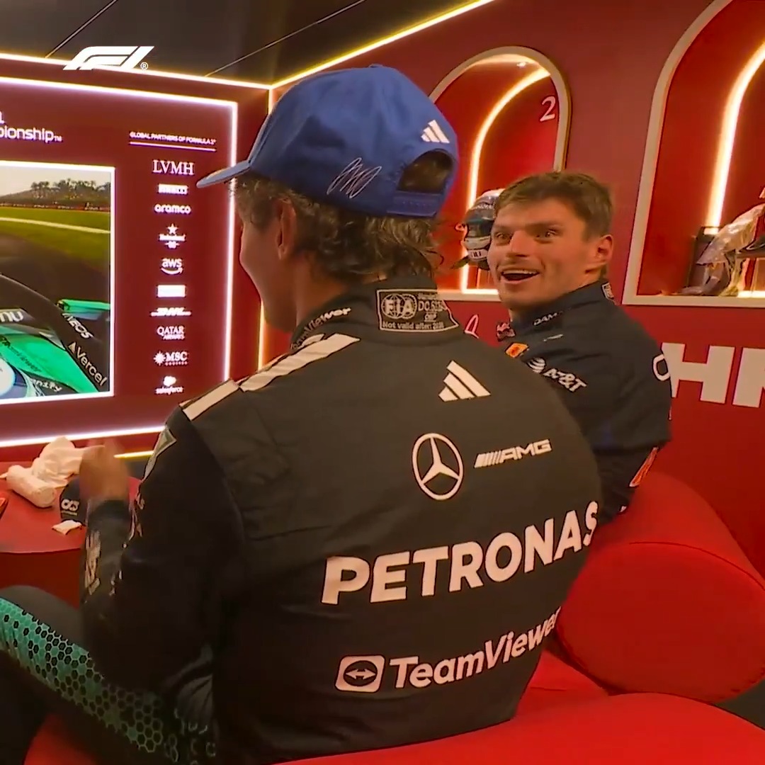 Watch Max's reaction to Kimi hitting the bollard 😅 #F1 #BahrainGP