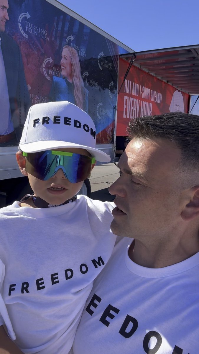 Come down to the Turning Point USA trailer at the Las Vegas NASCAR race today! Register to vote, check registration, get a free flag! Hats and shirts every hour until race time! And meet out special guest!!