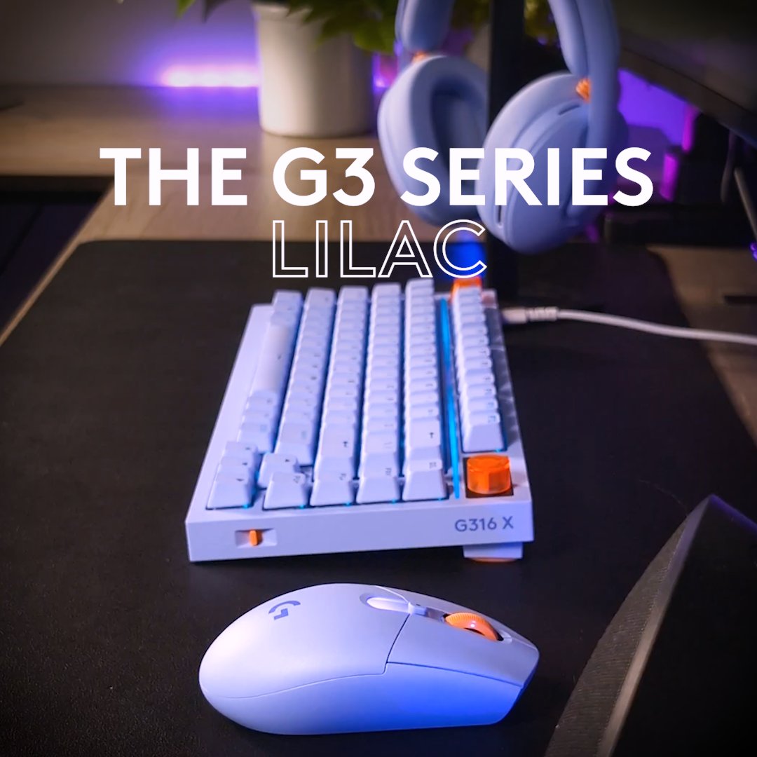 They’re ready for their close up. And to level up your desktop. The Lilac G305 X SUPERLIGHT Mouse and G316 X Keyboard are available now. Tag a friend whose setup would pop off in this colorway.