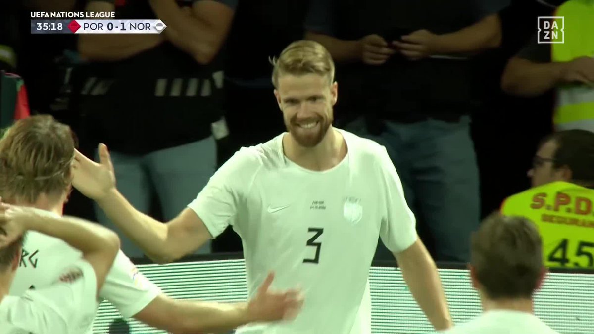 思わず頭を抱えるゴラッソ セットプレーからアイェルが 強烈なボレーを突き刺し🇳🇴ノルウェーが先制🔥 📺UEFAネーションズリーグ 🆚ポルトガル×ノルウェー #だったらDAZN