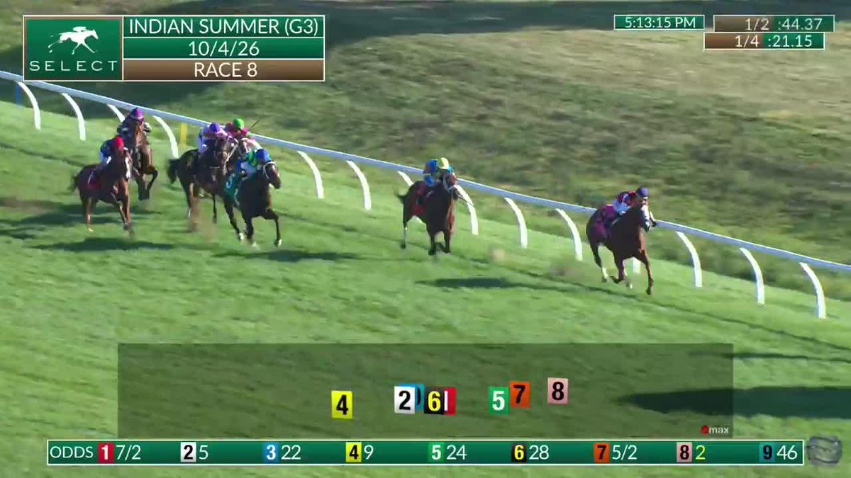 A FOUR-horse photo finish! 📸 𝗔𝗗𝗢𝗡𝗜𝗨𝗦 charges to the wire on the outside and gets there first, winning the G3 Indian Summer S. at Keeneland. 🏆 The 2y/o gelding is trained by Rebecca Menzies Racing with jockey John Velazquez in the irons. #TwinSpiresReplay