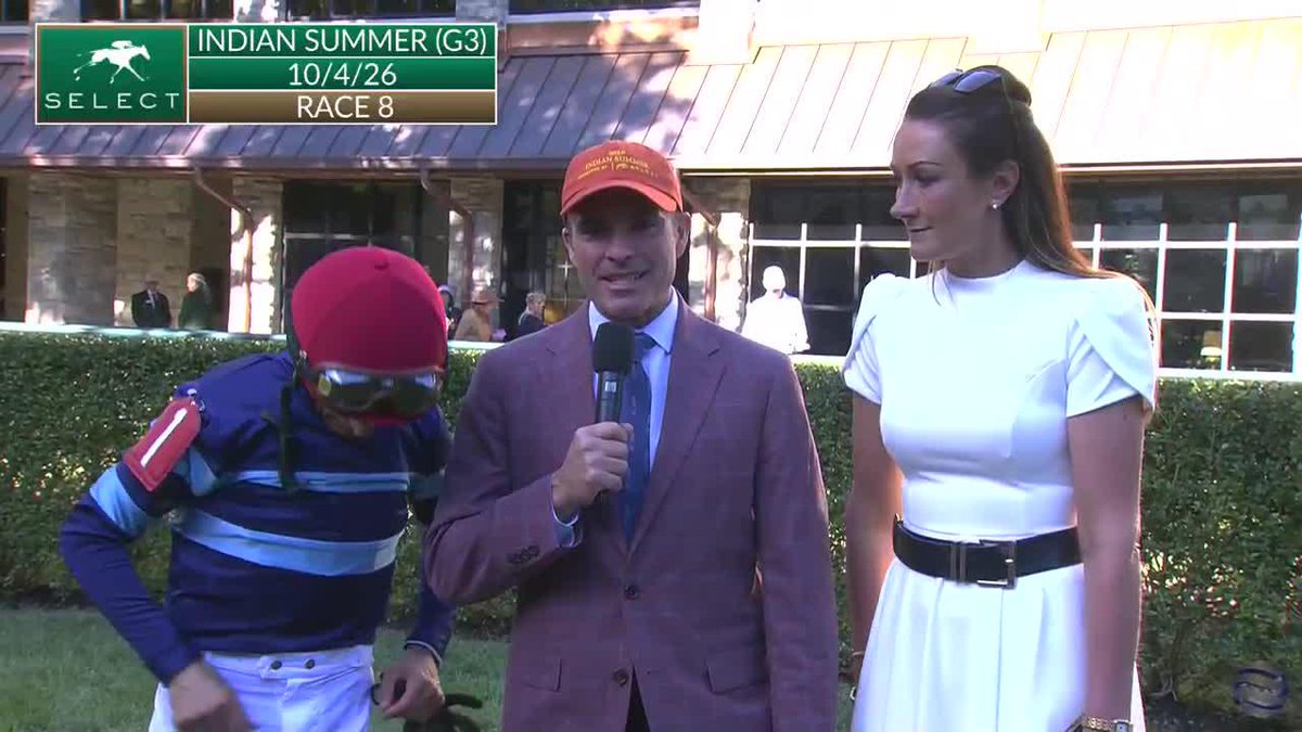 What a finish from 𝗔𝗗𝗢𝗡𝗜𝗨𝗦! 🥇✨ Jockey John Velazquez pilots the 2y/o to victory in the G3 Indian Summer S.! Winning trainer Rebecca Menzies Racing talks about getting the first big win abroad and ADONIUS' fan club at home.