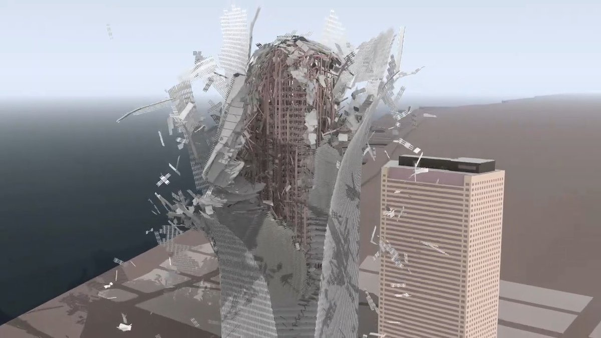 New Video: You’ve watched the North Tower collapse hundreds of times. But you’ve probably never actually seen it like this. Pay very close attention to the central core. The floors and exterior structure descend around it while substantial portions of the core remain standing considerably longer. That is one of the most important things this visualization reveals. In the familiar footage of 9/11, enormous clouds of dust and debris quickly obscure almost everything. Most people naturally perceive the collapse as beginning when the exterior starts visibly moving and ending when debris reaches the ground. But that is not the complete structural collapse sequence. There is evidence that internal structural failures, including dropped floors, were already occurring before the unmistakable global descent became obvious from outside. And after that descent began, the dust cloud concealed much of what happened next. NIST noted that significant portions of the towers’ cores remained standing for roughly 15 to 25 seconds after collapse initiation. Think about what that means when someone tells you the entire building simply “fell at free-fall speed.” It also creates a serious problem for the controlled-demolition claim. If explosives had rapidly destroyed the tower’s primary structural supports to initiate the collapse, we should not be watching substantial portions of the central core remain standing after the surrounding floors and exterior structure had already descended. Yet that is exactly what the real footage shows. And this is important: this animation is a visualization, not a perfect frame-for-frame reconstruction. Do not treat every beam, every floor failure, or every second of the internal sequence as literal. Much of the real collapse was hidden from every camera, so no model can reproduce every detail perfectly. What Kostack Studios has done is remove the enormous visual obstruction and allow us to appreciate structural features that are very difficult to see in the original footage. The model also illustrates debris from the North Tower striking World Trade Center 7, helping show how WTC 7 sustained damage and fires following WTC 1’s collapse. But the biggest thing I want you to watch is the core. The North Tower did not simply disappear downward as one intact object. Different parts of the structure failed at different times, and substantial portions of the central core remained standing after much of the surrounding structure had disappeared into the dust cloud. Full credit to Kostack Studios for the tremendous amount of work that went into this visualization. In the first comments I’ll include several photographs showing the surviving core through the dust, the subsequent NIST-authored forensic paper discussing evidence of internal floor failures before global collapse, and a link to the complete original Kostack Studios video. Please take a moment to watch the original video and give it a like. The creator deserves the views and credit for the work that went into it.