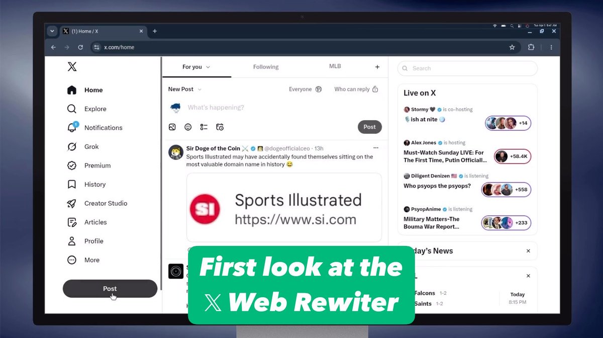 🚨 First look at the 𝕏 WEB REWRITE! Segments now use the same black color as the app, the post composer has a new design, the Grok tab has been redesigned, and Settings got a full overhaul. Still very early, so things can change before the final version.