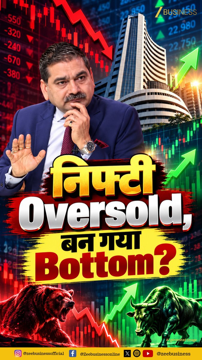 गिरावट के आखिरी दौर में Nifty?📉 बन गया है Bottom या और गिरेगा? 🔻 📊Nifty क्यों दे रहा है Oversold होने के संकेत? 22000 का लेवल टूटेगा या आएगी रिकवरी?🎯 #Nifty #Nifty50 #StockMarket #IndianStockMarket #NiftyRSI #NiftySupport #MarketBottom Zee Business