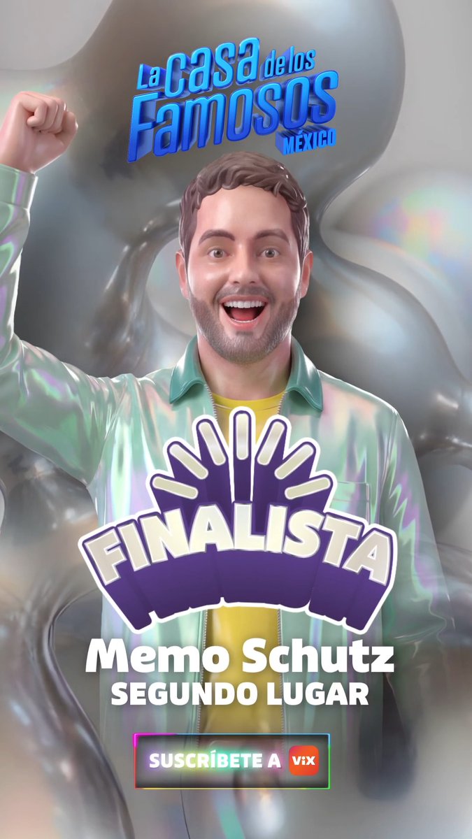#Memo es el SEGUNDO LUGAR de la CUARTA TEMPORADA de #LaCasaDeLosFamososMx 🔥👏🥈 Sigue la GRAN FINAL EN VIVO solo por #ViX y #LasEstrellas 📲