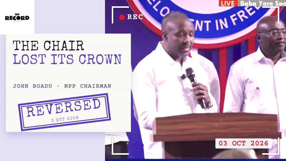 John Boadu won the chair on the same day the chair lost its crown.