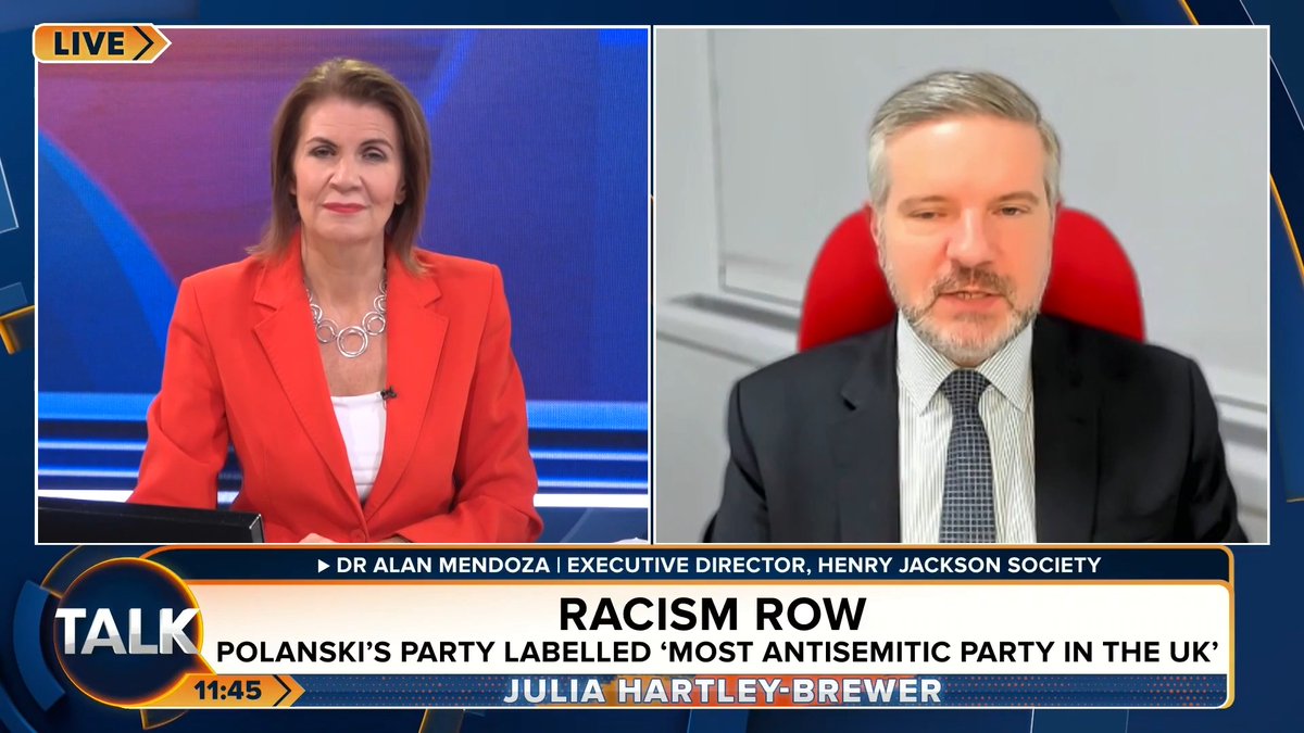 🚨"The Green party is a dangerous clown show!" Julia Hartley-Brewer and Dr Alan Mendoza condemn the Green Party for their "Zionism is racism" motion and pushing for "a one-state solution i.e. the destruction of Israel". Julia Hartley-Brewer | Alan Mendoza