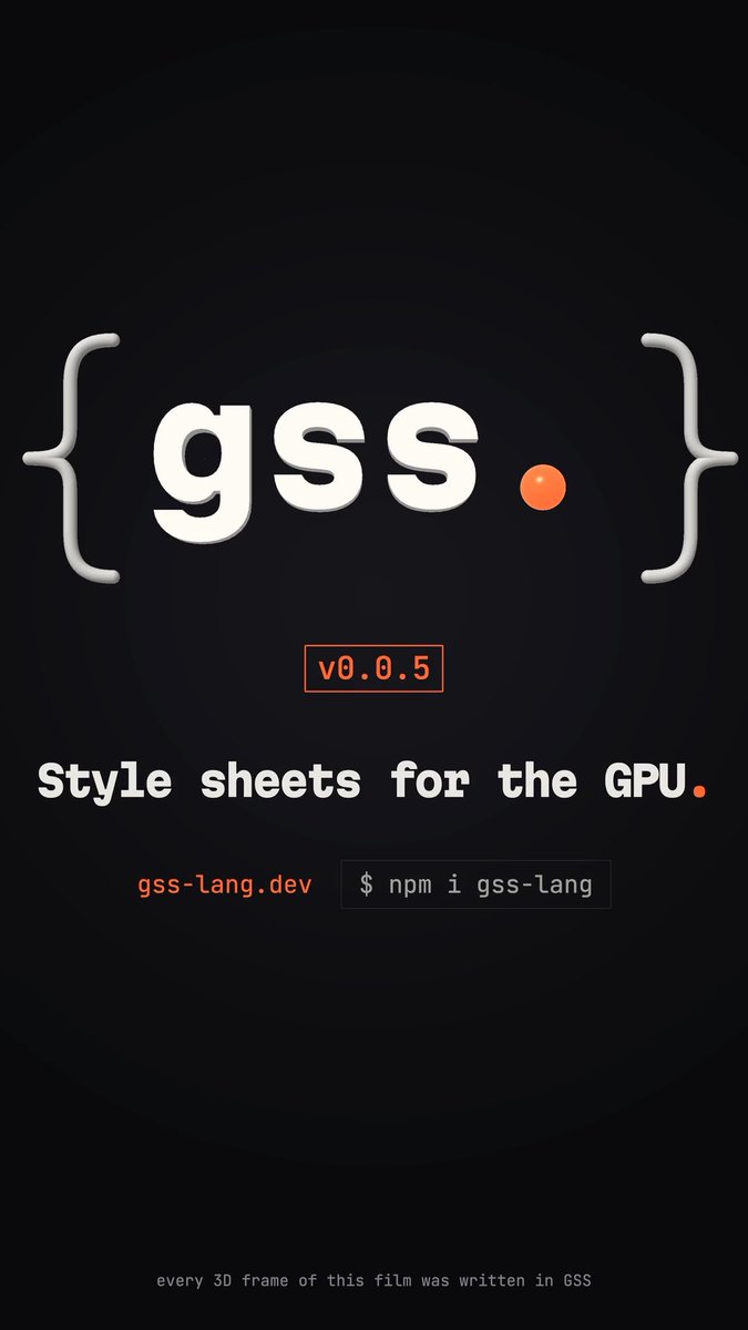 If you can write CSS, you can write GSS { ● } I've been dreaming of this for years: a language to build 3D scenes like you write CSS. Selectors, cascade, :hover, keyframes… compiled to one GPU shader. Meet GSS: GPU Style Sheets. #shader #glsl #gss