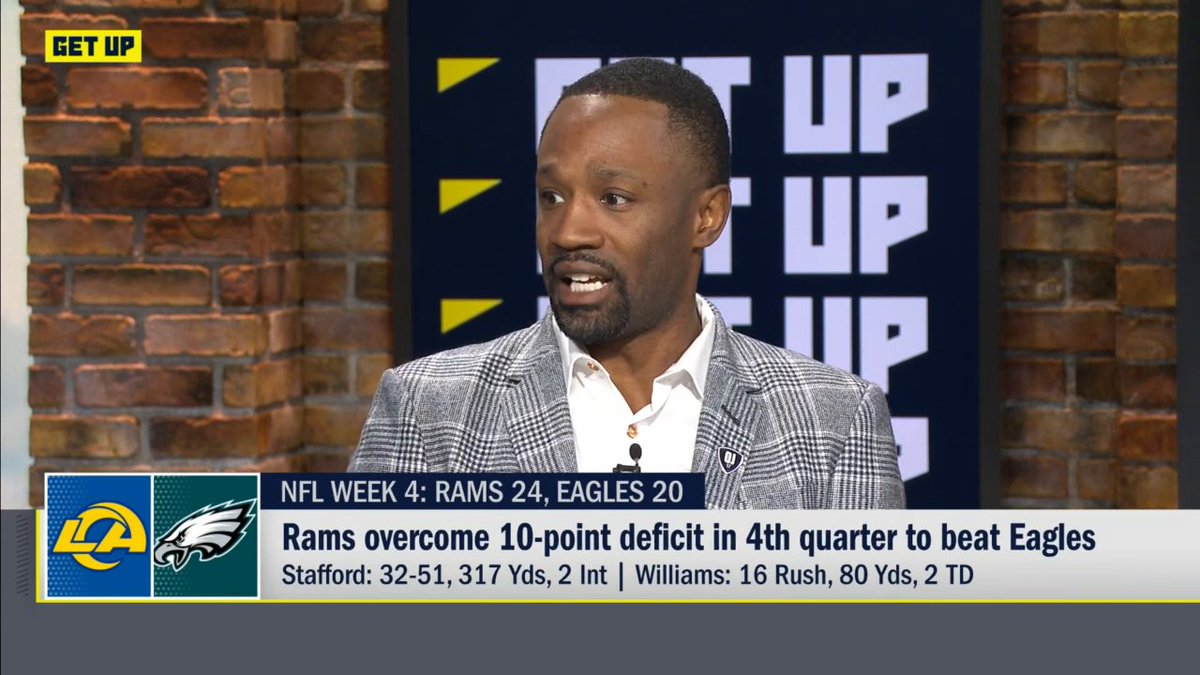 "[The Eagles'] whole offensive line is broken!" —Domonique on the Philadelphia Eagles' offensive performance in Week 4 vs. the Los Angeles Rams.