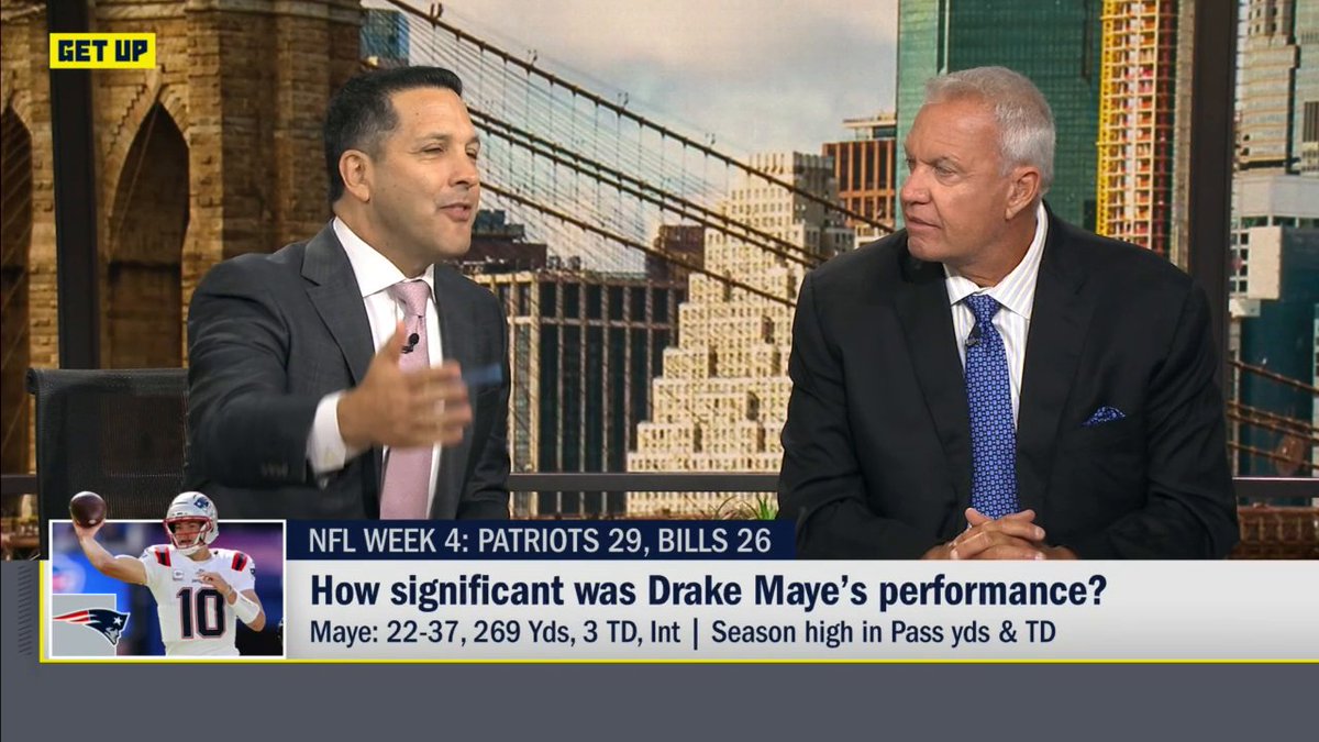 "They stuck with [Drake Maye] because they believe he's going to be one of the best players in the National Football League." —Adam Schefter on why the New England Patriots kept Drake Maye as QB1.