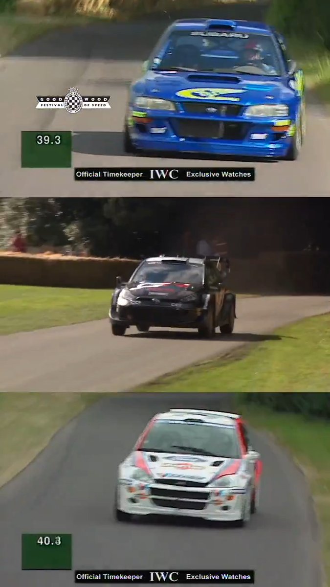 Burns 🏴 Evans 🏴 McRae 🏴 Just the three British male FIA World Rally Championship champions giving it their all up the #FOS hill in their own glorious styles. Congrats to @elfynevans on a maiden WRC title - can't wait to give you a champion's welcome at Goodwood in the future!