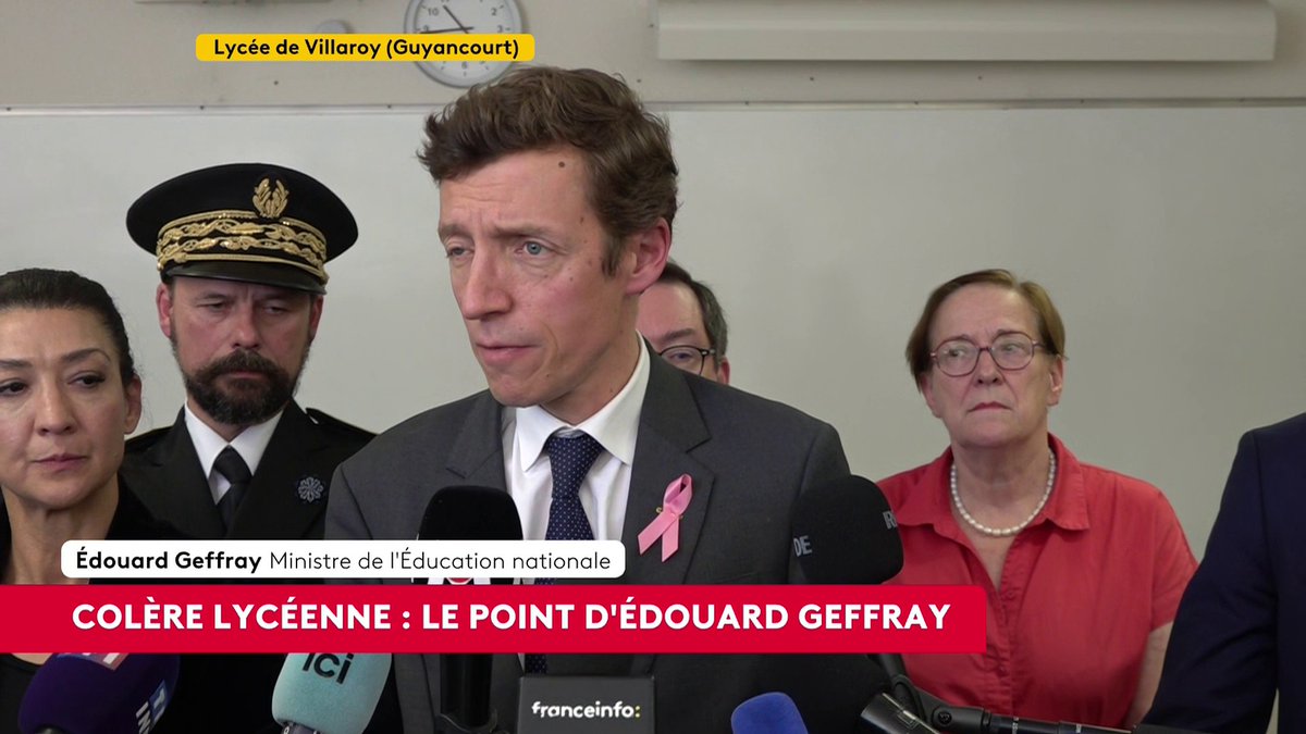 🔴🗣 Colère lycéenne : "Aujourd'hui on constate une nette décrue des perturbations", déclare Édouard Geffray, ministre de l'Éducation nationale, depuis un lycée à Guyancourt (Yvelines). #canal16