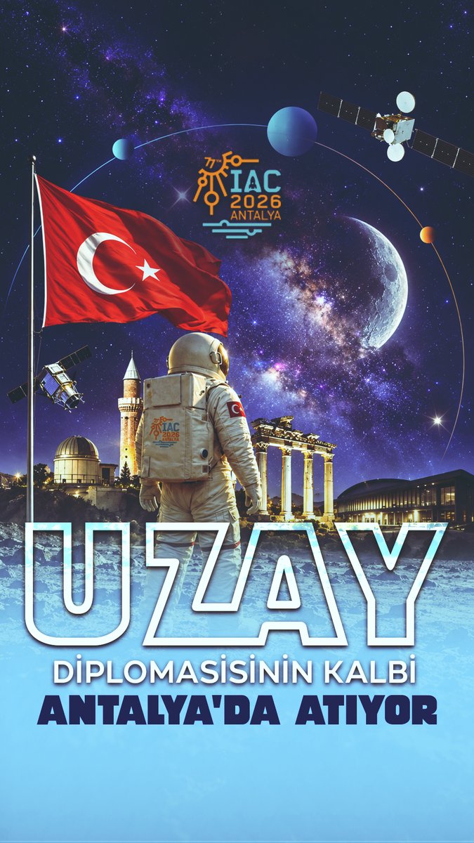 🇹🇷🚀 Uzay diplomasisinin kalbi Türkiye'de atıyor. Dünyanın önde gelen uzay ajanslarını, bilim insanlarını ve astronotları buluşturan 77. Uluslararası Uzay Kongresi Antalya’da başladı. 100'ü aşkın ülkenin katıldığı kongrede Türkiye'nin uzay atılımları da dünyaya tanıtılıyor.