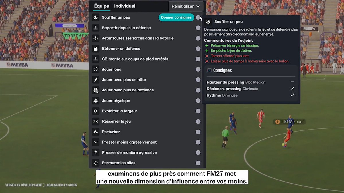 Plus de contrôle depuis la ligne de touche. Les améliorations apportées au moteur de match élargissent votre influence sur le déroulement de la rencontre, rendant encore plus gratifiant de voir vos tactiques prendre forme dans #FM27 ⬆️