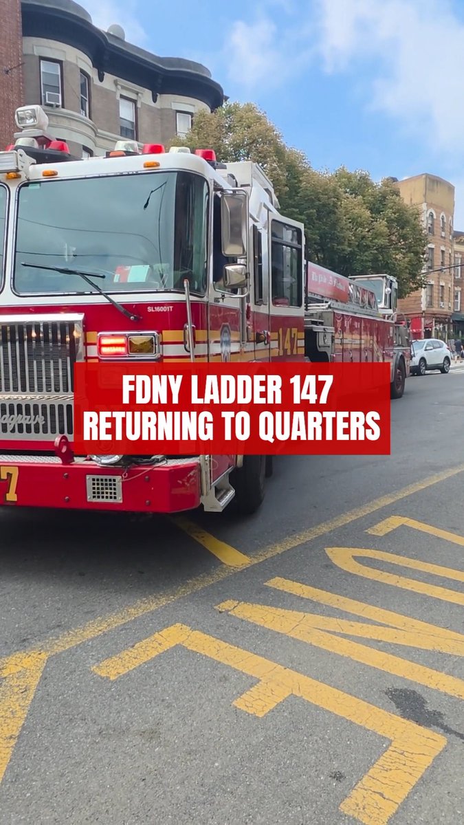 FDNY Ladder 147 returning to quarters on Cortelyou Road in Brooklyn