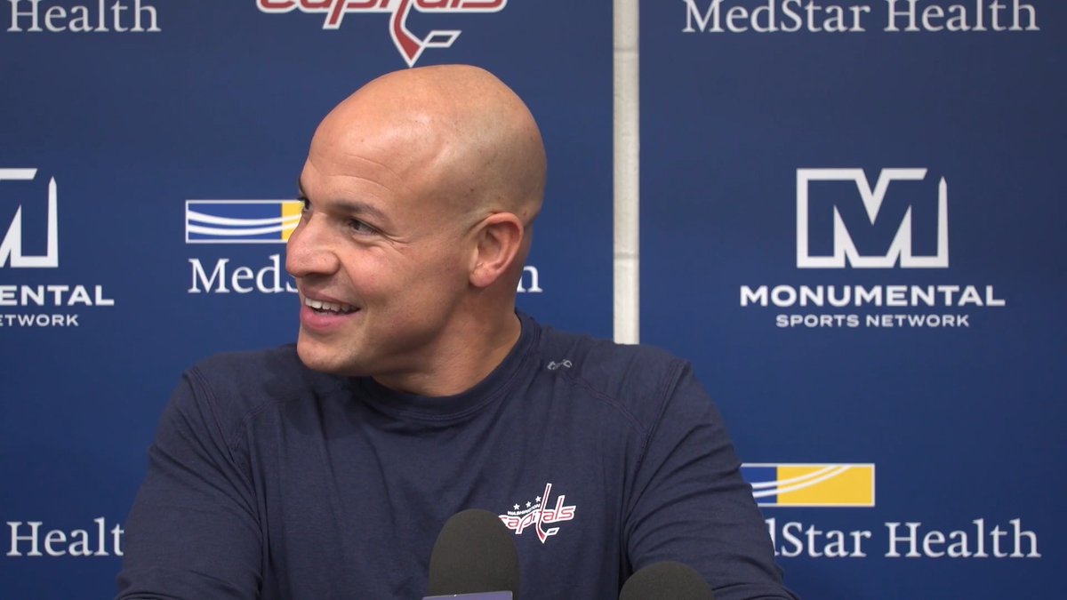 Head coach Spencer Carbery meets with the media after Alex Ovechkin’s announcement today to reflect on his time coaching the #Gr8 and look ahead to the final season with the Capitals captain. #ALLCAPS