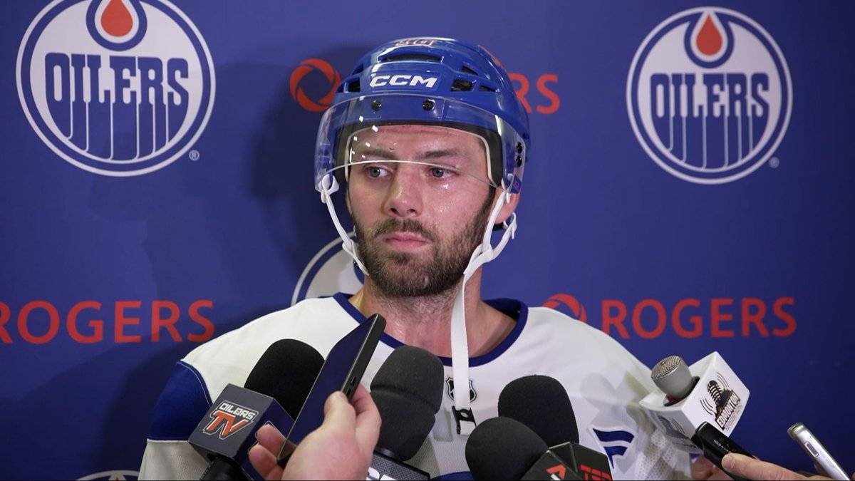 "It's definitely a bit of a process... It's been a good few weeks of getting my legs going & getting back up to pace. I'm ready to get going." Jason Dickinson on returning to the #Oilers lineup from injury. @Enterprsie | #LetsGoOilers