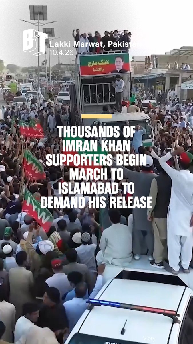 "We only want one thing: the release of our Imran Khan." Thousands of Imran Khan's supporters are marching to Islamabad to demand the former prime minister's release. The march started on Sunday in Lakki Marwat, 170 miles from the capital city and continued into Monday. Originally planned for last week, the march was pushed back to allow for negotiations between the government and Khan's Pakistan Tehreek-e-Insaf (PTI) party. But those talks ended in a deadlock, and the march went ahead Sunday. Concerns over the 74-year-old Khan's health have grown in recent months. According to his family, he has lost most of his eyesight in his right eye after neglect from prison officials.