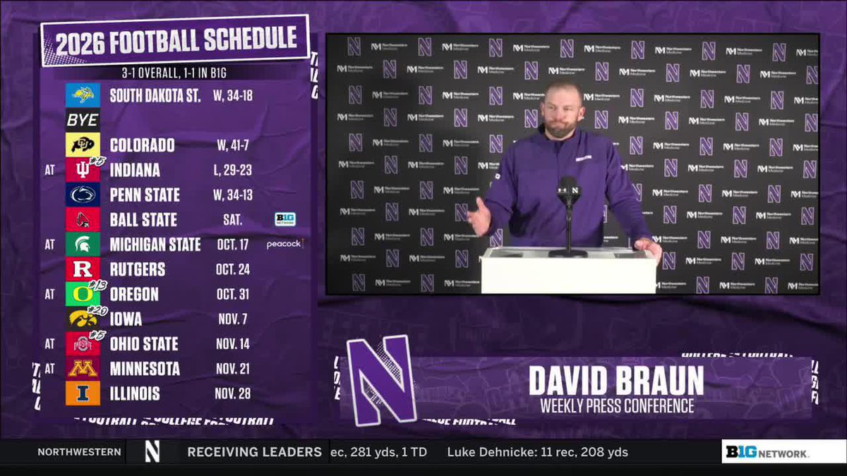 "Let people chatter, and the Big Ten will settle it on the field." Watch David Braun's answer to a question about possible Big Ten Conference disrespect in the national polls 🔊