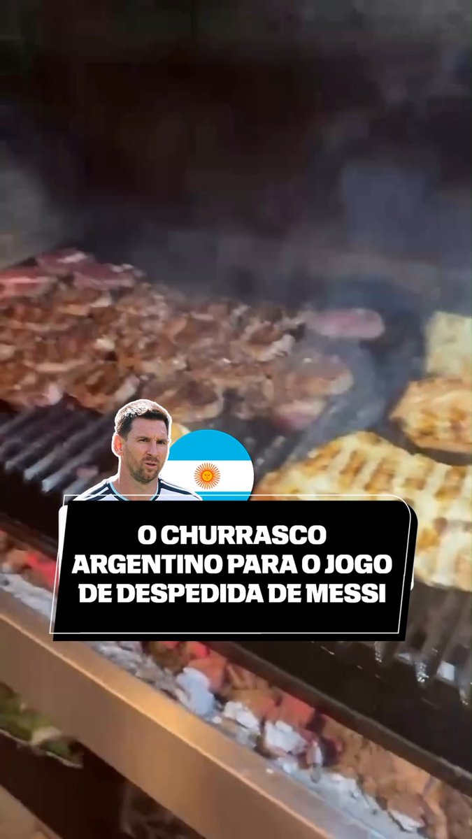 Tem churrasco para a despedida do Messi! 🇦🇷🔥 Dibu Martínez mostrou o tradicional churrasco argentino sendo preparado antes do jogo de despedida de Lionel Messi pela Argentina. Via @emi_martinez26 (IG) #FutebolNaESPN