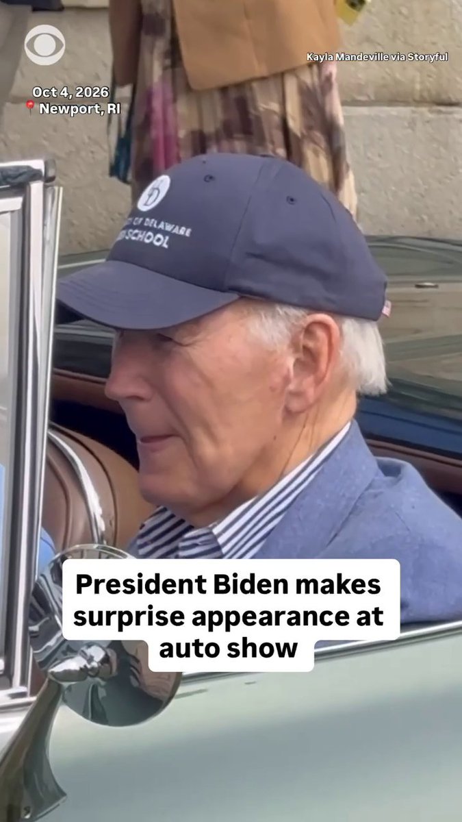 Former President Joe Biden made a surprise appearance at a Newport car show on Sunday, bringing his 1967 Chevrolet Corvette Stingray and comedian Jay Leno.