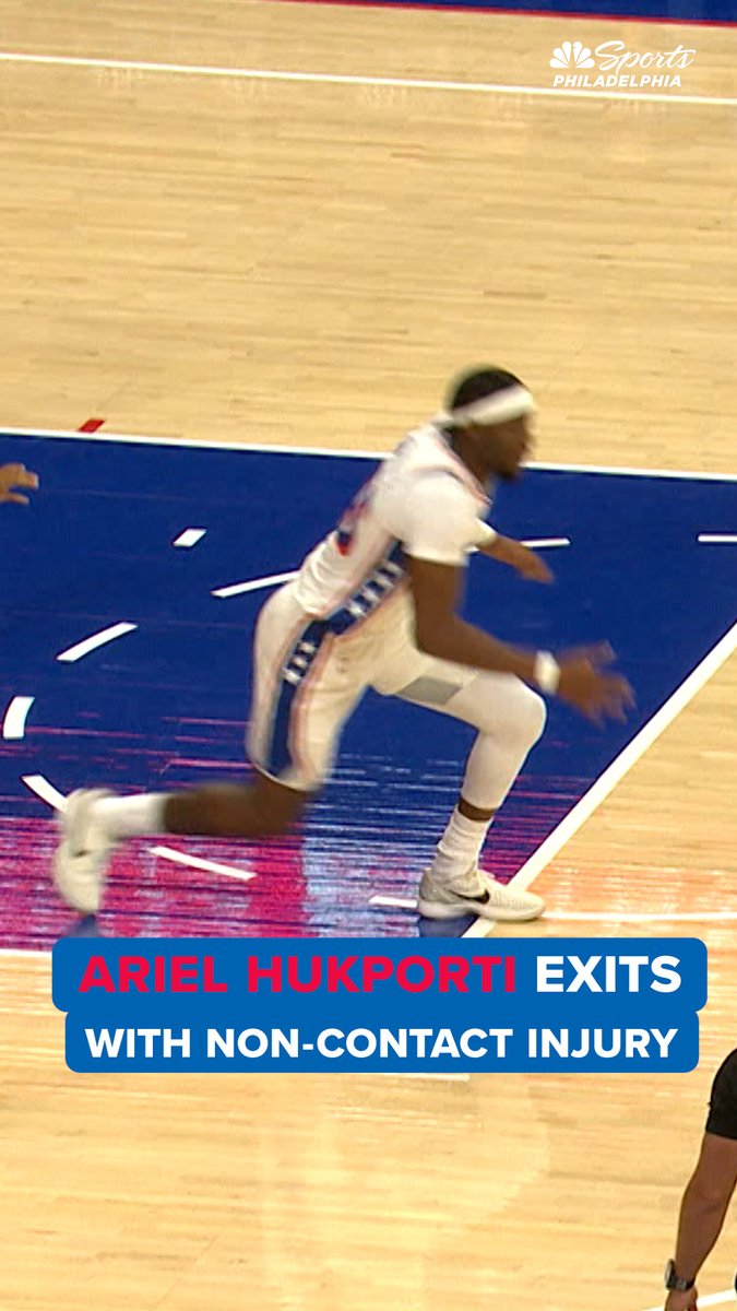 Ariel Hukporti leaves the game after suffering a non-contact injury.