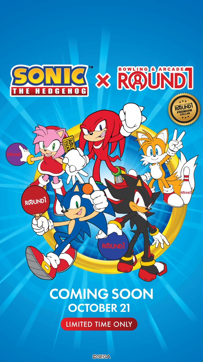 Think fast, Sonic fans! 💙 Sonic the Hedgehog x Round1 is arriving quicker than you think! Get ready for a brand new lineup of exclusive items landing 10/21 at 10AM! 🏆 What are you running to grab first? 👀 Click the link for more details! Sonic the Hedgehog #Round1USA #round1 #sonicthehedgehog #R1PremiumCollaboration
