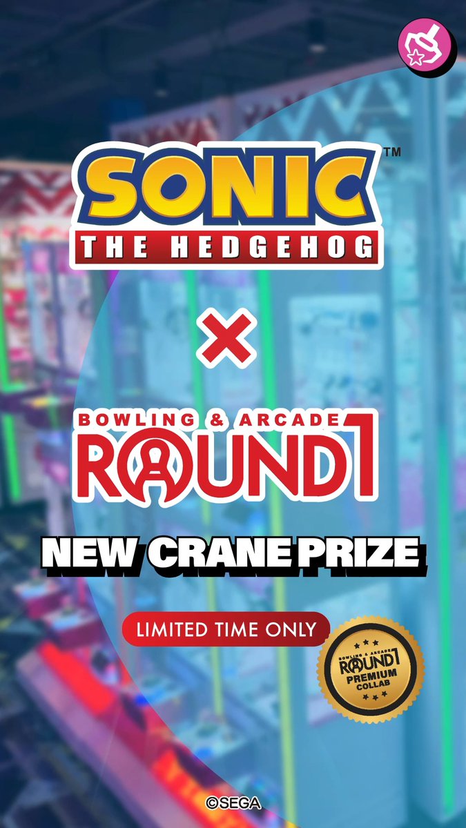 Dash over to the cranes for new Sonic the Hedgehog prizes! 🕹️Put your skills to the test and collect all your favorite characters! Available at all Round1 USA locations starting 10/21 at 10AM! Click the link for more details! #Round1USA #round1 #sonicthehedgehog #R1PremiumCollaboration