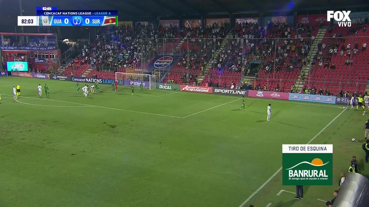 ¡Golazo de Matthew Evans! 🚀🔥 En el ángulo quedó el balón para que Guatemala se ponga a ganar el encuentro frente a Surinam, en tiempo de reposición. #NationsLeagueEnFOX