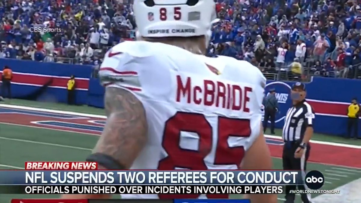 Two NFL referees have been suspended for "unprofessional conduct” after video appeared to show the officials curse and yell at players over the weekend. Rhiannon Ally has details.
