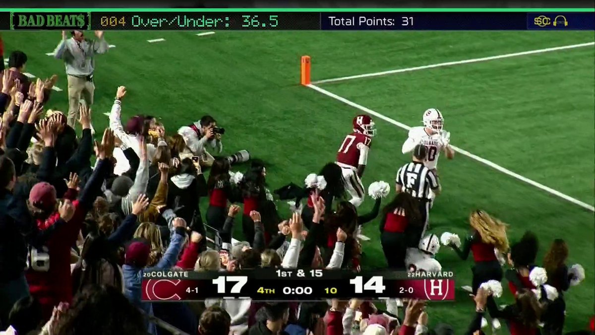 "Disgusting. It was 14-10." 😅 Colgate vs. Harvard delivered an all-time bad beat 😯