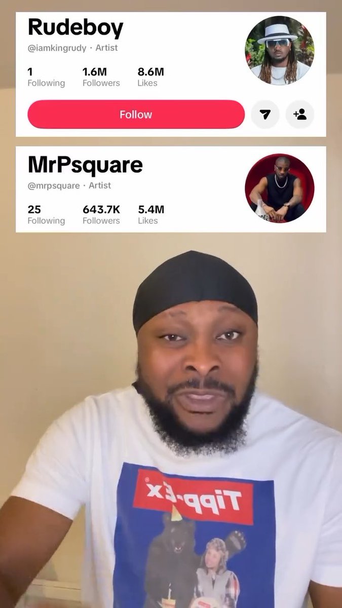 “Mr P, You’re a Hypocrite. You Claim You Don’t Want To Have Anything To Do With Psquare Anymore, But All Your Social Media Handles Still Have Psquare Attached To Them. You’re Even Calling Yourself Mr Psquare. Your Brother, Rudeboy, On The Other Hand, Has Built a Name For Himself Outside Psquare. We Know Him As Rudeboy, But Without Psquare, You’re Nothing. I Dare You To Remove Psquare From Your Name And You Will See That You Become Nothing.” ~ Content Creator Supa-Ray 👀