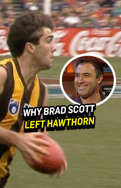 Brisbane receive: Brad Scott Hawthorn receive: John Barker and Nathan Chapman Wonder how AFL Trade Radio would've taken this back in 1997? #TheFrontBar 📺