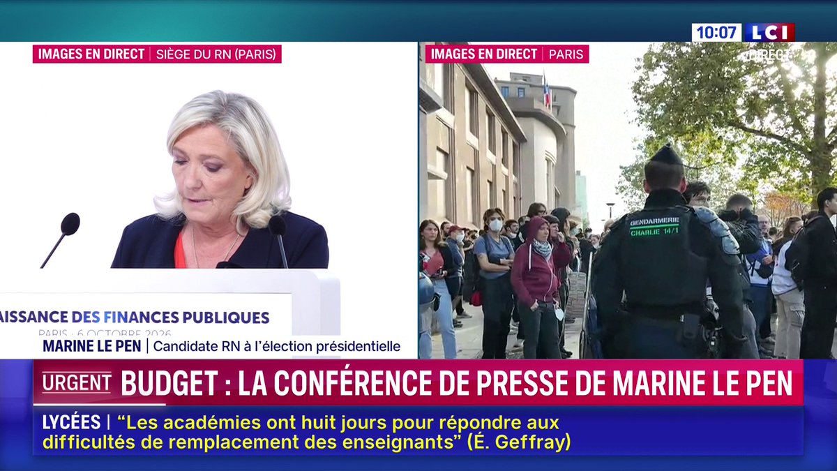 🔴 Budget : la conférence de presse de Marine Le Pen 🗣️ "Emmanuel Macron a tant fragilisé notre pays que la France devient l'objet de toutes les inquiétudes des investisseurs internationaux": Marine Le Pen