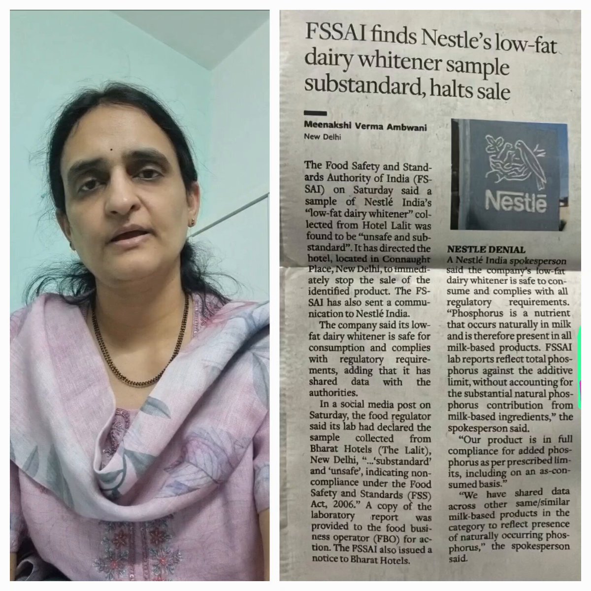 Why are the rules different? Nestle gets a notice for high amounts of total phosphorus in its low fat dairy whitener when added phosphorus is within permissible limits, but Indians will not get warned about total free sugars and total fats! Why are we going to get FOPLwarnings only about added sugars and added fats?! So that food industry can sell products sweetened with fruit pulp, date syrup, honey etc as 'No sugar' product?! We all know how the metabolism works in reality. To a child’s developing liver and pancreas, glucose is glucose and fructose is fructose whatever the source is. They cause the exact same insulin spikes and dental caries and affect the liver exactly the same way! Maltodextrins have higher glycemic index than sugar. If FSSAI doesn't come up with FOPL warnings about total sugars and total fats instead of added sugars and added fats, about maltodextrins, and about non nutritive sweeteners as well, the industry is going to wreak havoc! They are going to sell all their products containing date syrup, honey, fruit pulp, fruit juices as 'no sugar' products! Parents will not be warned shout maltodextrins or non nutritive sweeteners! This is going to be a major flaw in Front-of-Pack Label warnings or FOPL warnings. Consider a packaged fruit puree or fruit pulp bar or a tetrapack with fruit juice. Because the sugar comes from the fruit itself, it is not classified as "added." A child could consume 20 grams of free sugar in one sitting, yet the package will have no warning about the free sugar in it. The law is not only going to act as a shield for corporate profits but also mislead public into believing that food products containing sugars other than jaggery and sugar, are healthy and that they do not need to show any restraint while consuming them. #FSSAI #FOPLwarnings #NestleLowfatdairywhitener #totalsugar #totalfat #addedsugars #addedfats #transfats #ultraprocessedfood #HFSS #FOPLwarnings #nonnutritivesweeteners #totalsalt FSSAI Ministry of Health