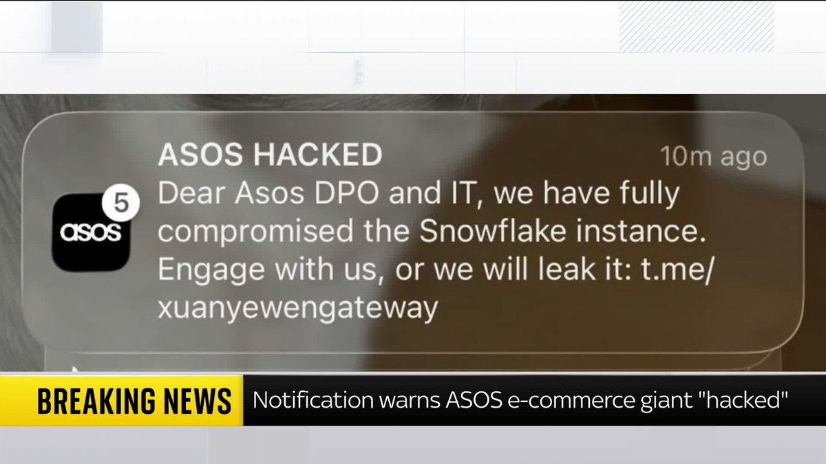 BREAKING: ASOS customers have received a push notification saying the e-commerce giant had been 'hacked' Sky's Phoebe Southworth has the details.