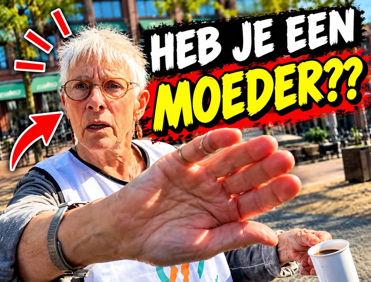 "Heb je een moeder? Zou die dit fijn vinden?" Mevrouw demonstreert voor het klimaat, maar zodra de camera verschijnt, gaat de hand voor de lens. Gewapend met een warme koffiemok deelt ze ter plekke even een lesje persrecht én een guilt-trip uit. Maar wie op de Grote Markt actie staat te voeren, mag gewoon gefilmd worden mevrouw. #Klimaatalarm