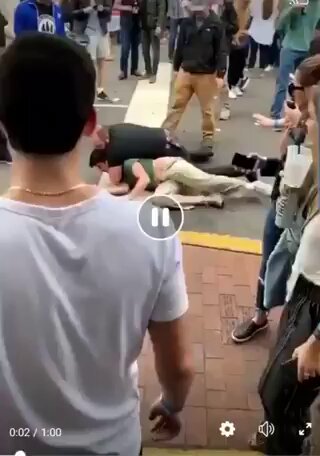 Her man was pinned down and in big trouble so she ko'd the bouncer... 😭